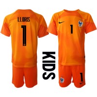 Dječji Nogometni Dres Francuska Hugo Lloris #1 Golmanski Domaci SP 2022 Kratak Rukav (+ Kratke hlače)